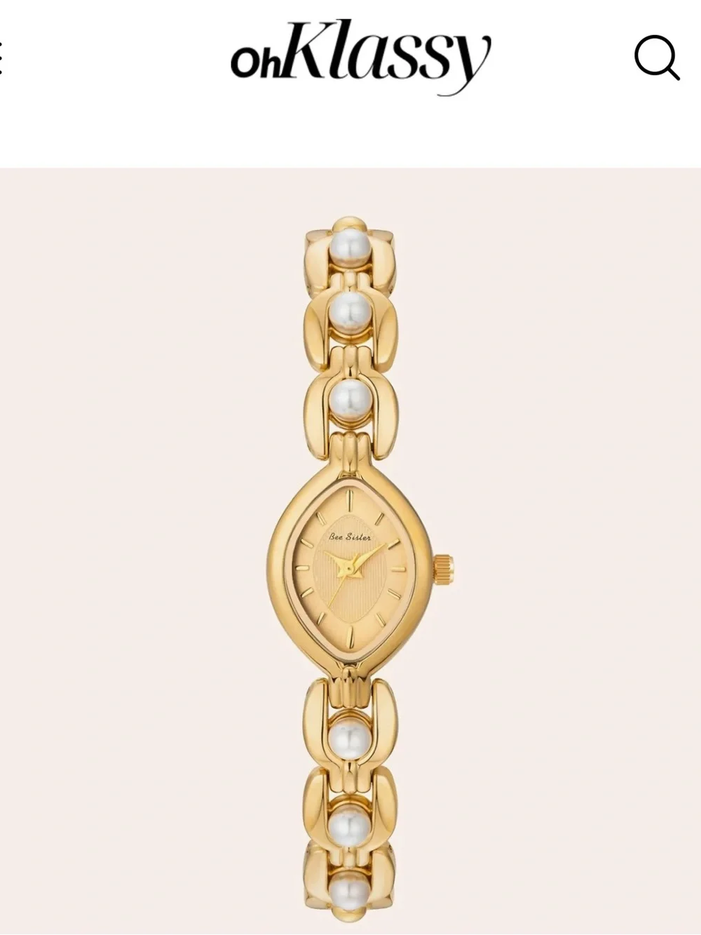 Oh Klassy Gold and Pearl Watch